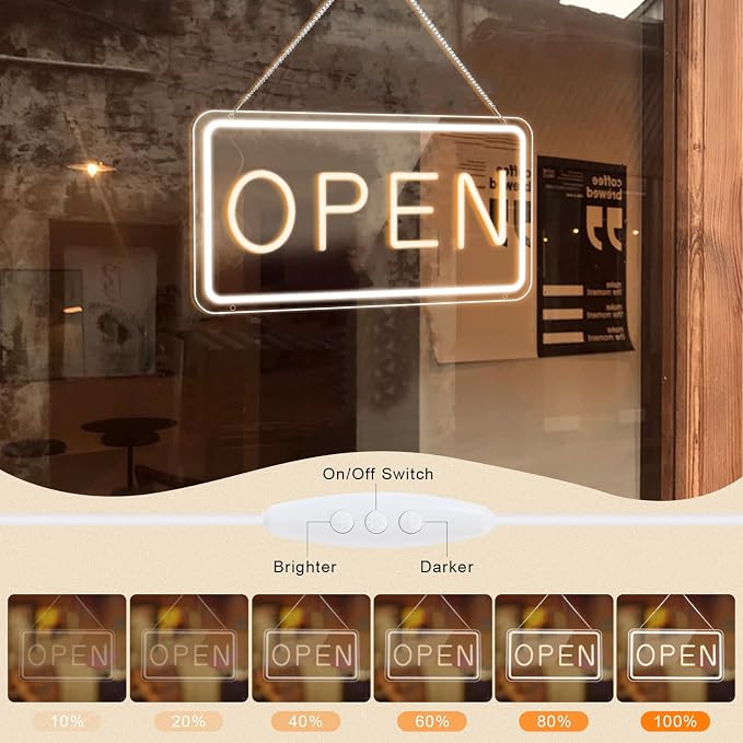 LED Open Sign for Business, USB Powered Storefront Window Open Signs - Image 4