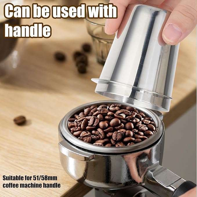 58mm Coffee Dosing Cup, Stainless Steel Espresso Coffee Dosing Cup Silver - Image 4
