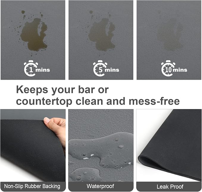 ZLR Coffee Bar Mat for Keurig & Nespresso, Dark Gray | Absorbent Dish Drying Mat - Image 2
