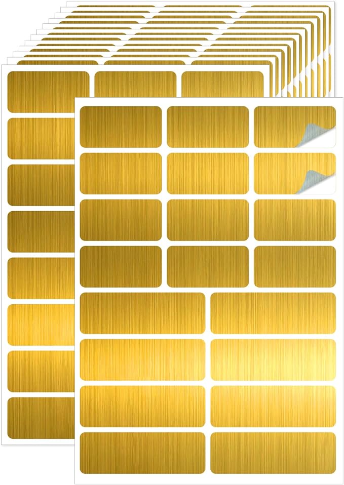 Gold Label Stickers Removable Writable Gift Labels, Matte-Self Adhesive Gold by STARLIBOO