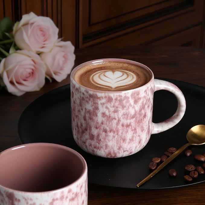 MONITO 12 OZ Coffee Mugs Set of 4, Ceramic Coffee Mugs, Modern Coffee Mugs Set - Image 7