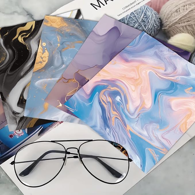 CREATCABIN 6Pcs Marbling Eyeglass Cleaning Cloth Microfiber Cleaning Cloths - Image 6