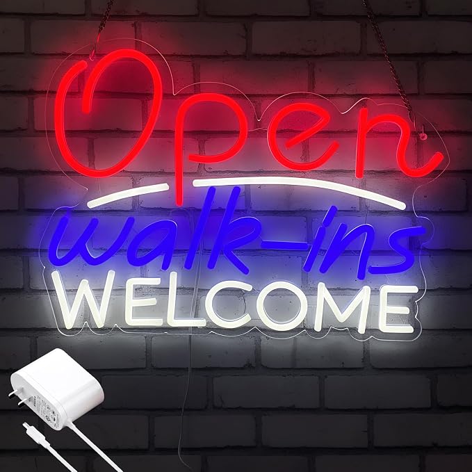 Walk-ins Welcome Open Neon Sign by zontruxe