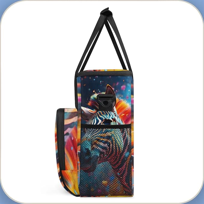 Funny Zebra Coffee Maker Carring Bag, Large Insulated Storage Organizer Case - Image 4