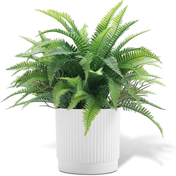 Coferset Small Fake Plant Fern Potted Artificial Plants by Coferset