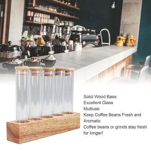 Coffee Bean Jars Canisters Solid Wood Base Airtight Storage Containers Single - Image 8