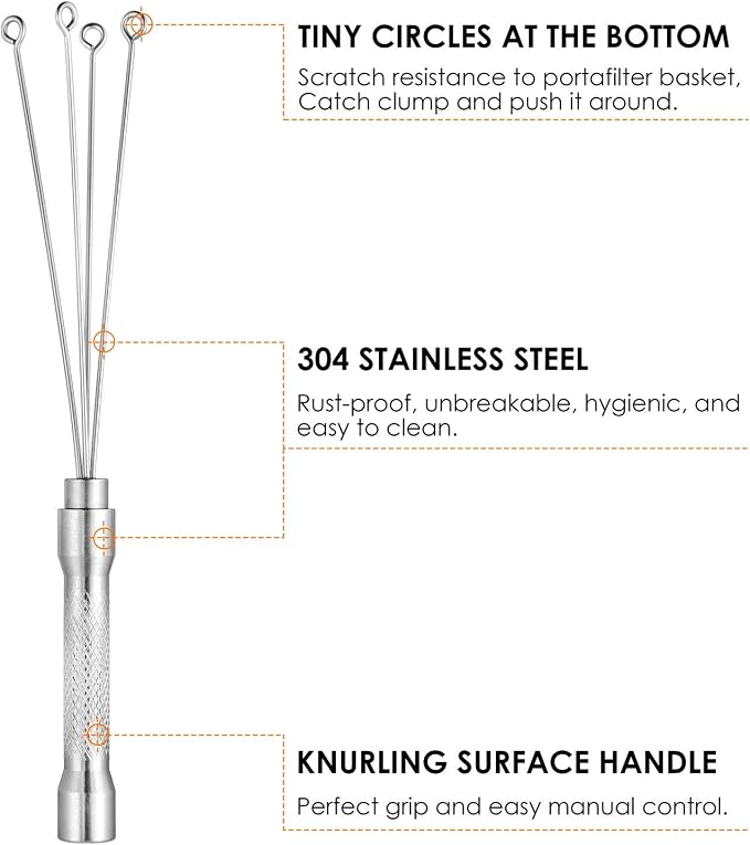 Espresso Coffee Stirrer, MATOW Stainless Steel Mini Whisk - Image 2