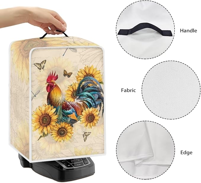 Rooster Sunflower Coffee Maker Cover Waterproof Kitchen Appliance Covers Dust - Image 5