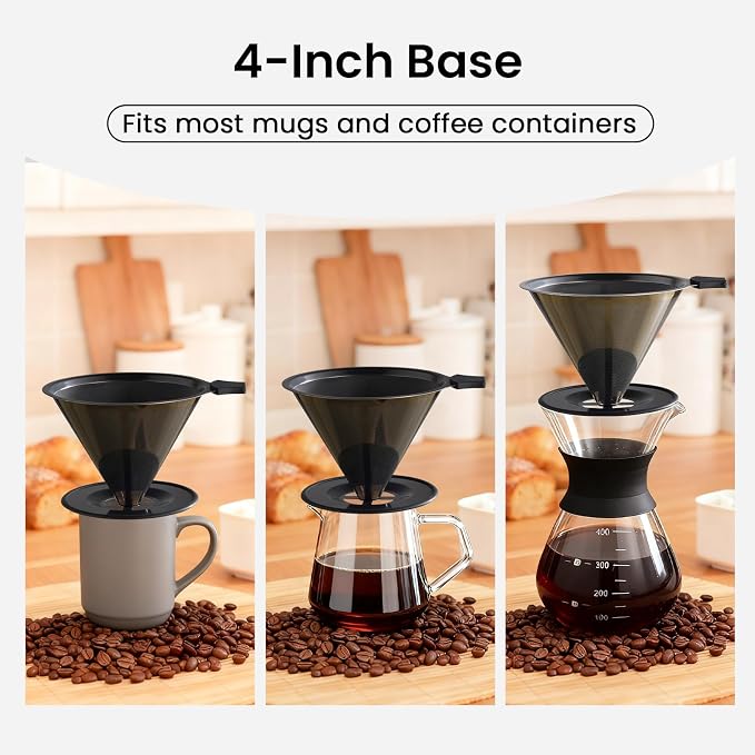 【2.0 Upgraded】 Stainless Steel Pour Over Coffee Maker, Reusable Paperless Drip - Image 6