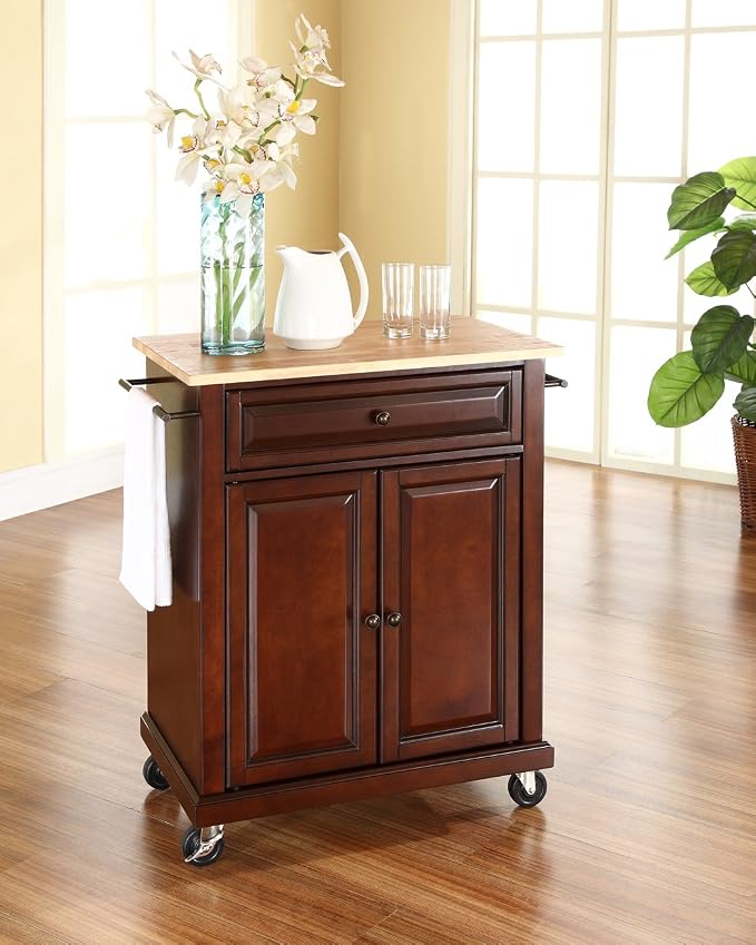 Crosley Furniture Compact Wood Top Small Rolling Cart - Image 5