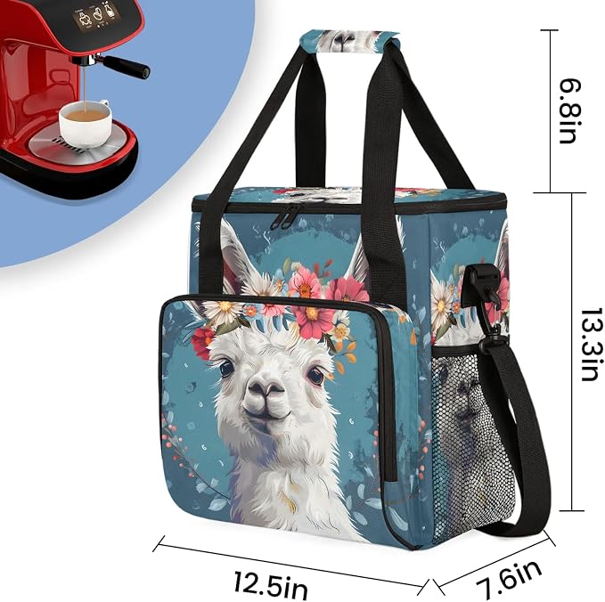 Alpaca Coffee Maker Carring Bag, Large Insulated Storage Organizer Case Tote - Image 2