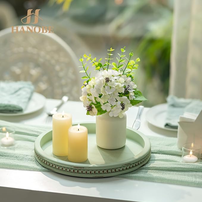 Hanobe Sage Green Tray Decor: Round Decorative Tray - Image 7