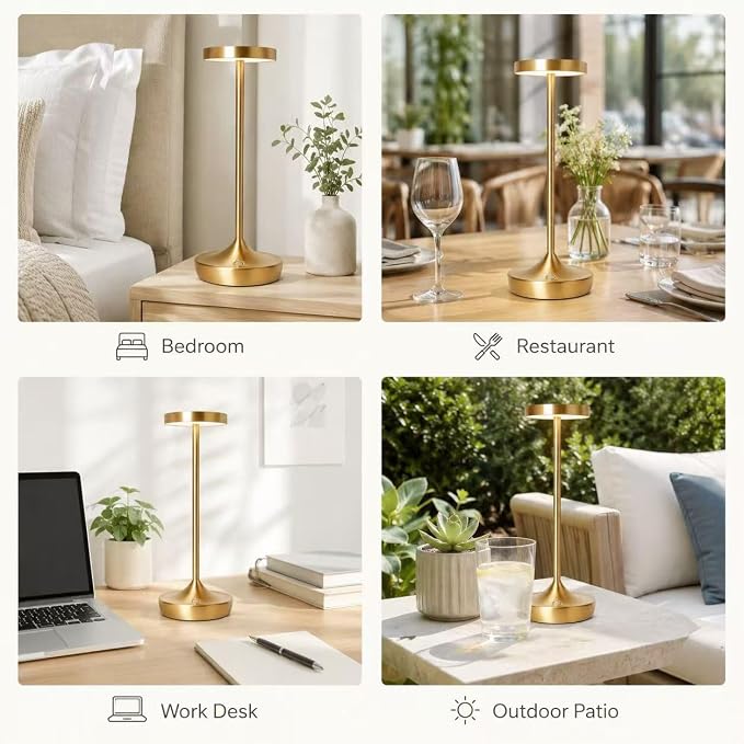 YHT 72Hrs Cordless Table Lamps, Rechargeable 6000mAh LED Outdoor LED Battery - Image 6