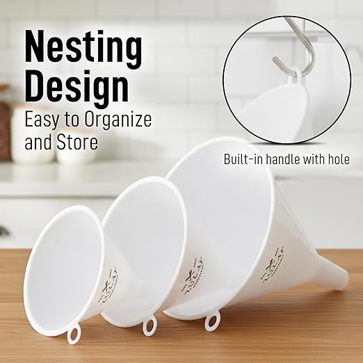 Zulay Kitchen 3-Piece Plastic Funnel Set - Image 5
