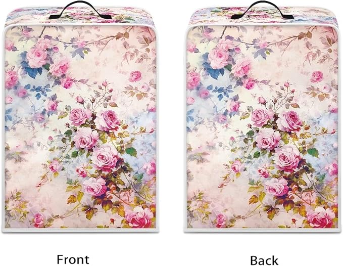 Rose Coffee Maker Cover Dust Proof Appliance Cover Machine Washable Stand Cover - Image 2
