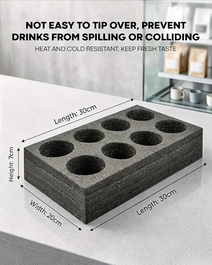 2 Pack 8 Cups Takeout Cup Holders Foam, Foam Cup Holder Tray, Foam Takeout - Image 2