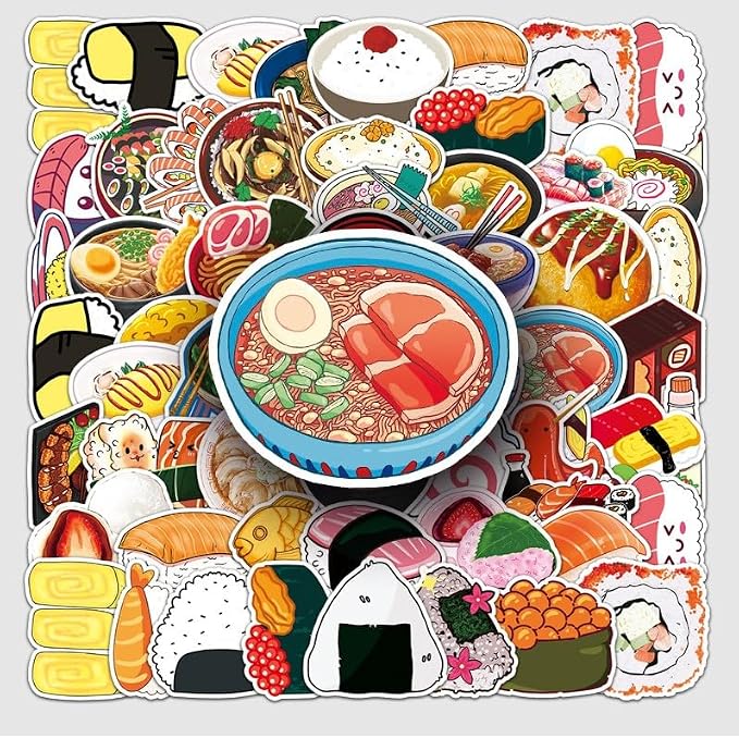 50PCS Sushi Stickers for Water Bottles Laptop, Japanese Cooking Party - Image 5