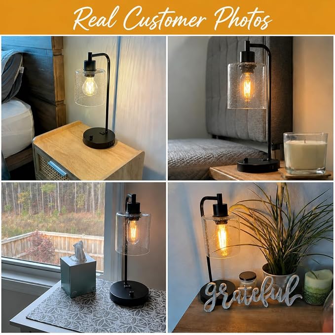 Set of 2 Industrial Table Lamps - Image 3