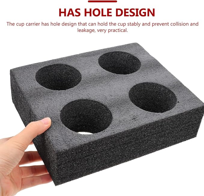2Pcs Foam Cup Holder Tray, 4 Drink Cup Takeout Carrier Tray Cup Fixing Packing - Image 7