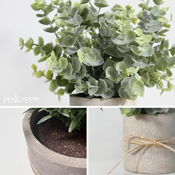 4 Pack Small Fake Plants in Pulp Pot - Image 2