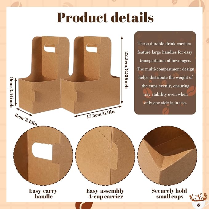 100 Pack 2 Cup Drink Carrier - Image 2