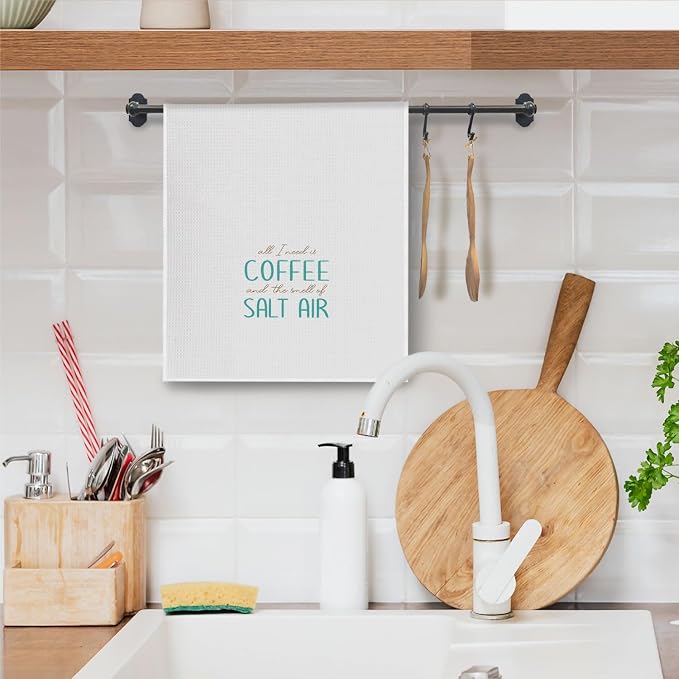 Coffee Lovers Gifts Kitchen Towels, Coastal Beach Dish Towels Drying Cloth - Image 5