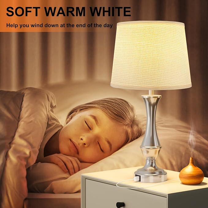 Seealle Upgraded Touch Lamps for Night Stands Set of 2 - Image 3