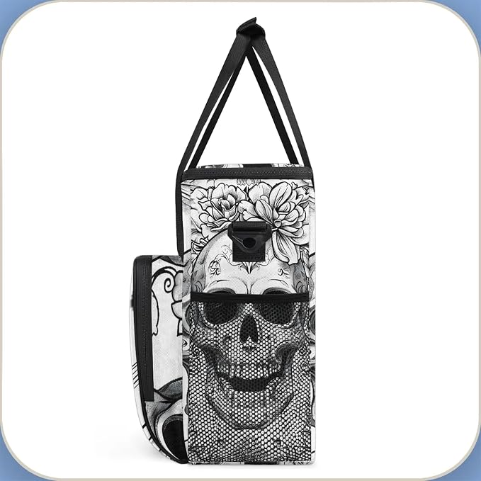 Vintage Skull Skeleton Coffee Maker Carring Bag, Large Insulated Storage - Image 4