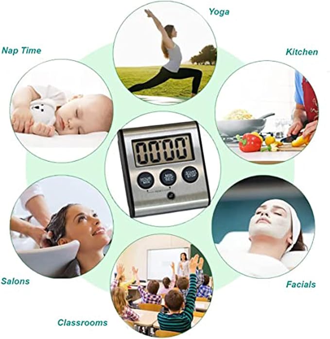 Elegant Digital Kitchen Timer Stainless Steel - Image 8