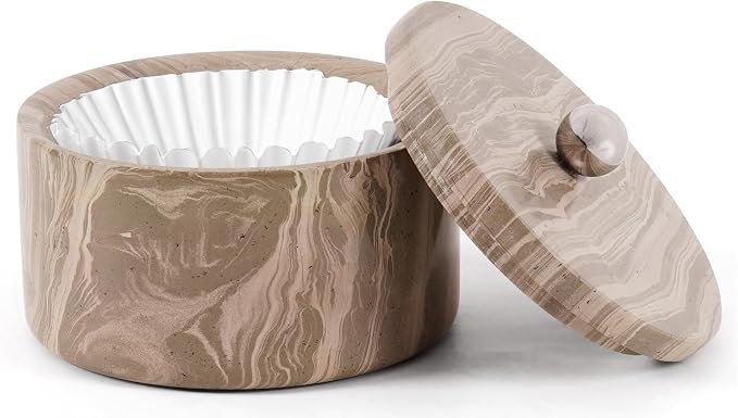 Marble Coffee Filter Holder – 6 inch Handmade Natural Brown Coffee Filter Holder by MARBLERANGE