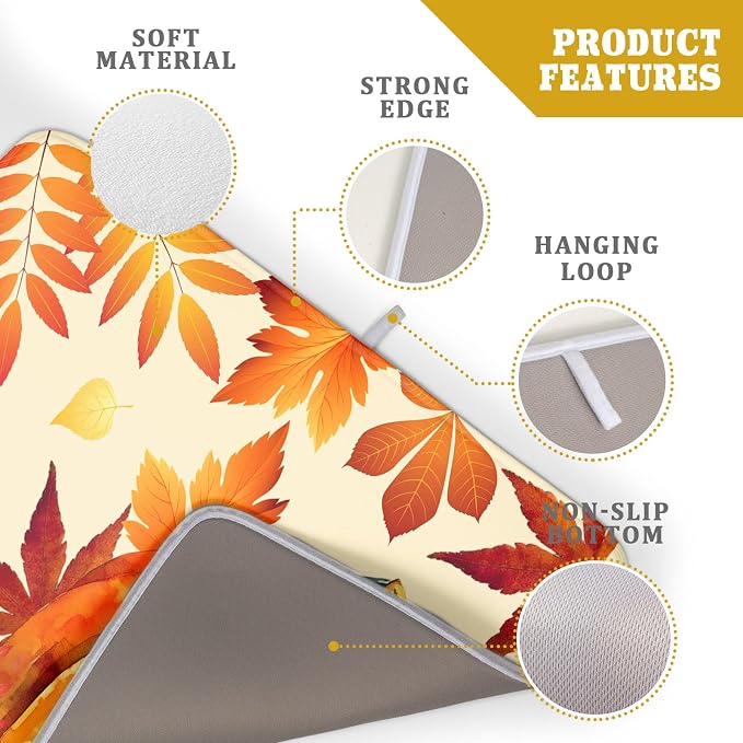 Autumn Pumpkin Maple Leaf Dish Drying Mat - Image 4