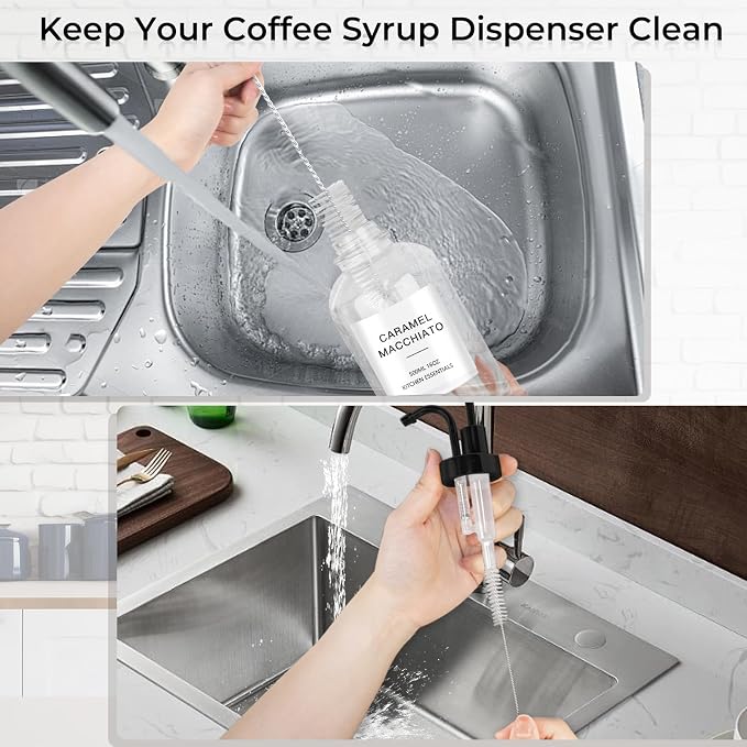 Coffee Syrup Dispenser for Coffee Bar, 16.9 oz 500ml Syrup Pump Dispenser - Image 7