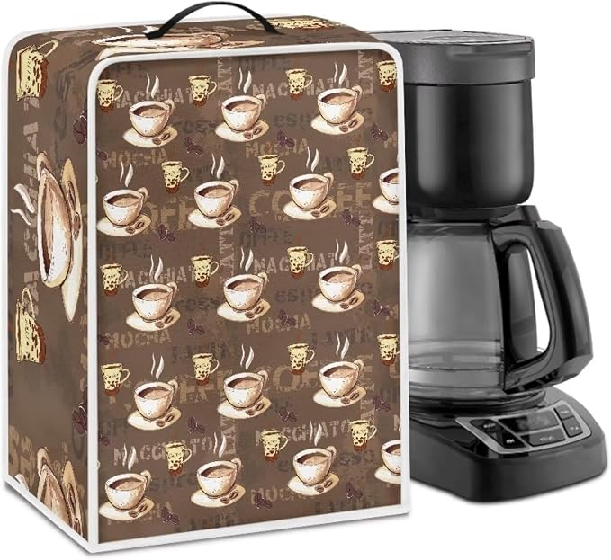 Coffee Cup Print Coffee Maker Dust Cover Small Kitchen Appliance Cover by Unknown