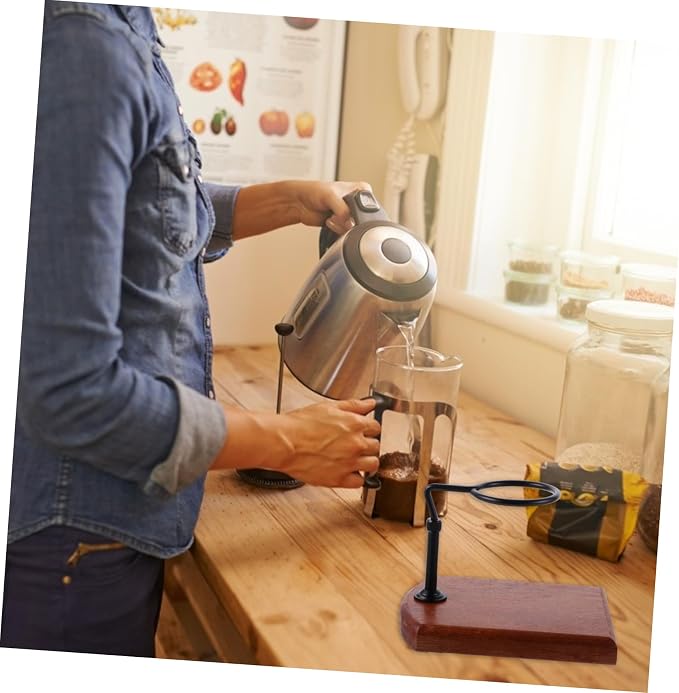 1pc Coffee Dripper Stand Stable Real Wood Base - Image 2