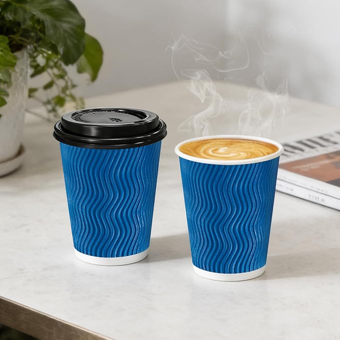 Lamosi 8 oz 100 Pack Disposable Coffee Cups - Image 4