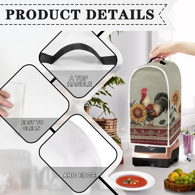 Boho Sunflower Rooster Blender Cover - Image 4