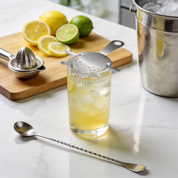 Kirecoo 2PCS Stainless Steel Cocktail Strainer, Bar Drink Strainer - Image 2