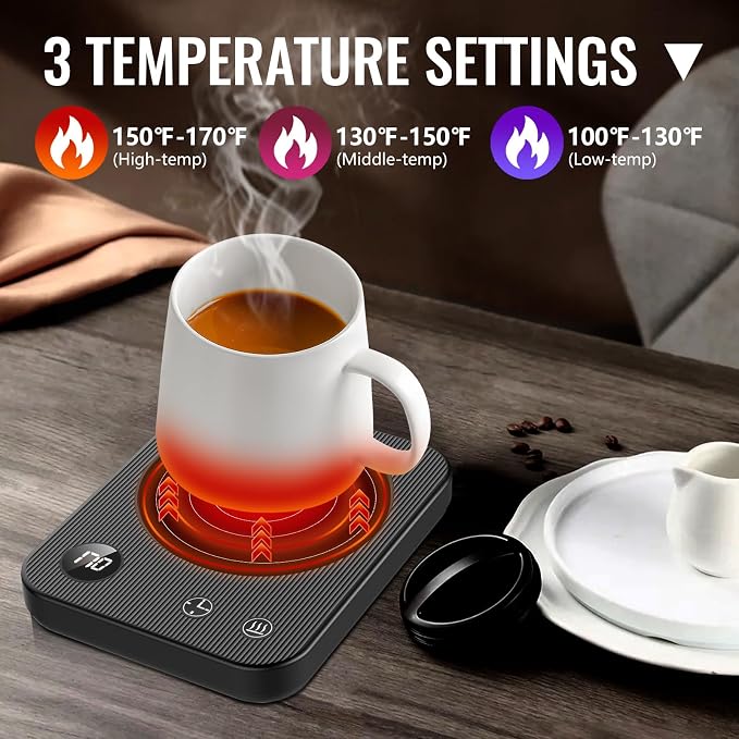 Mug Warmer, 3-Temp Settings Coffee Mug Warmer, Automatic Shut Off Coffee Warmer - Image 2