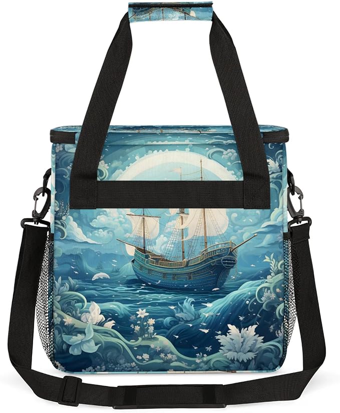 Nautical Old Ship On The Ocean Coffee Maker Carring Bag, Large Insulated - Image 5