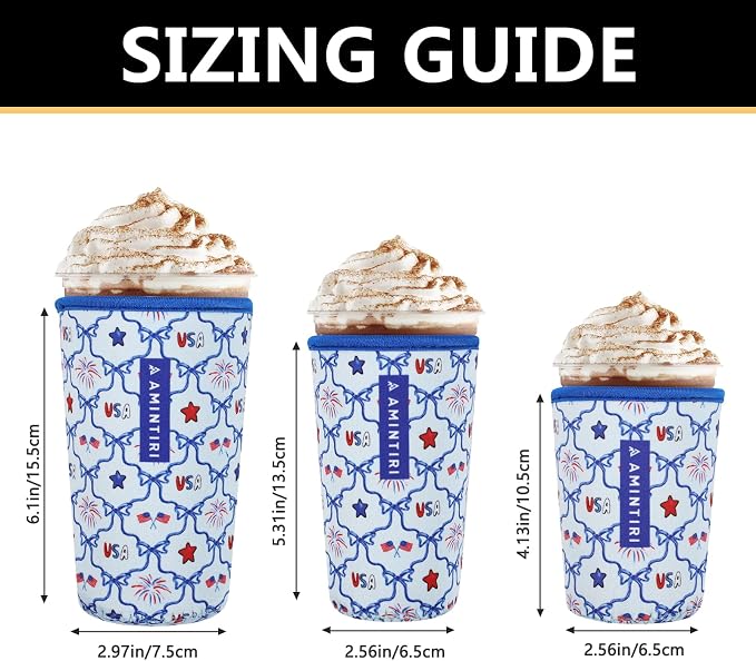 3 Pack Reusable Sleeve for Iced Coffee Cup, Coffee Neoprene Sleeve for Iced&Hot - Image 3