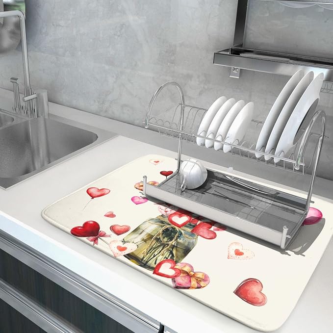Valentine's Day Dish Drying Mat - Image 5