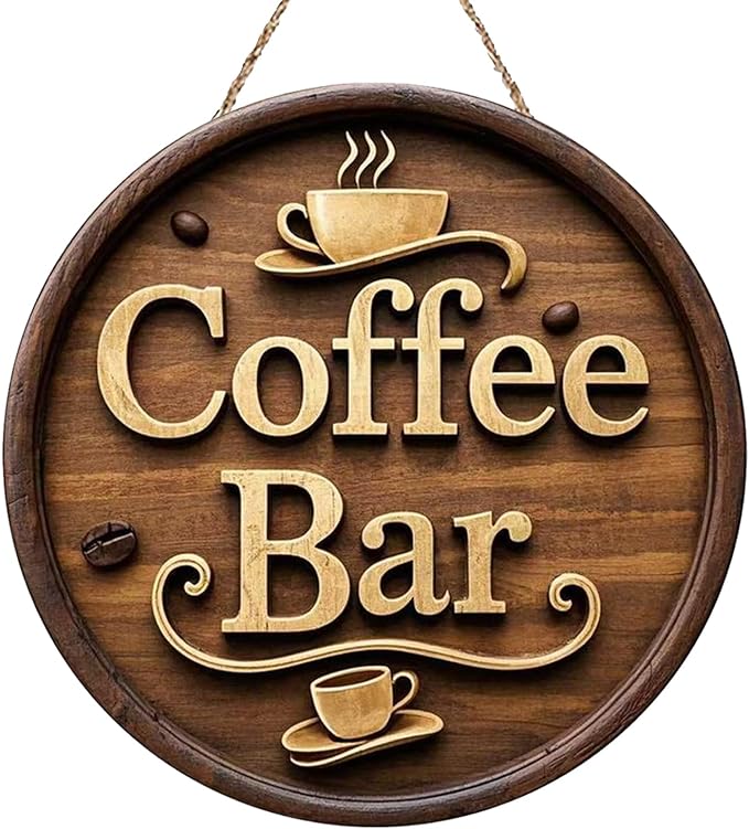 Wooden Coffee Bar Sign Decor by Unknown