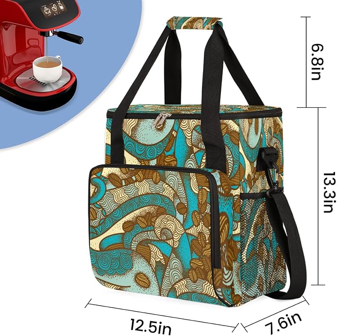 Vintage Boho Coffee Bean Maker Carring Bag Travel Carrying Storage Tote - Image 2