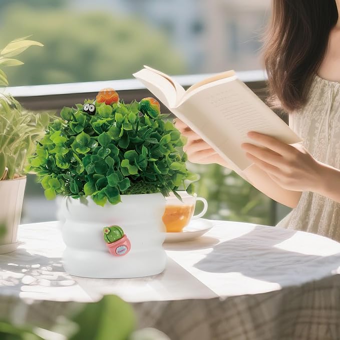 Mini Potted Fake Plants Artificial Plastic Eucalyptus Plants Centerpieces - Image 7
