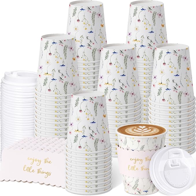 Mimorou 48 Sets Wildflower Coffee Cups by Mimorou
