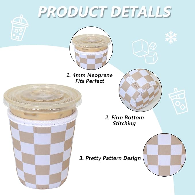 3 Pack Reusable Iced Coffee Sleeves - Image 3