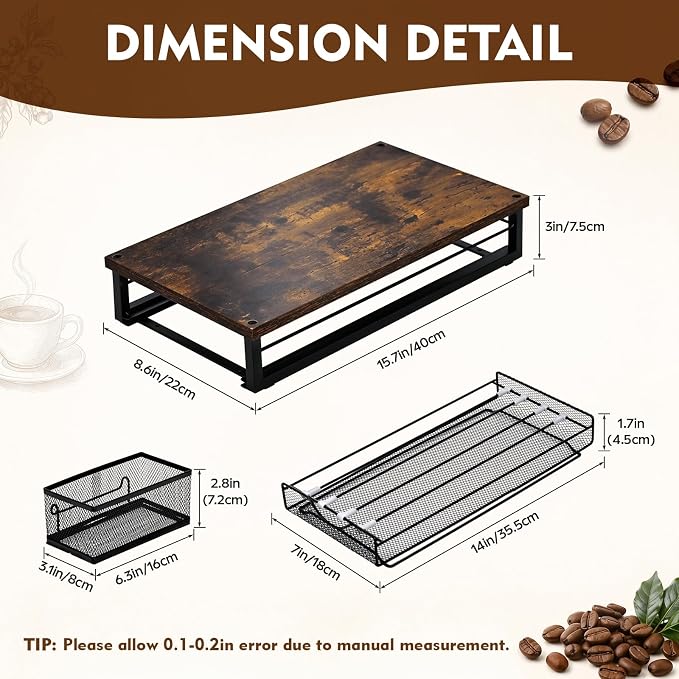 Coffee Pod Holder for Countertop Coffee Bar Organizer 36 Capacity Capsule Pods - Image 3