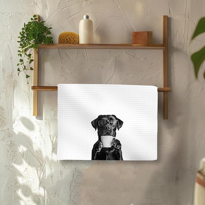 Black Lab Gifts Dog Coffee Kitchen Towels, Gifts - Image 3