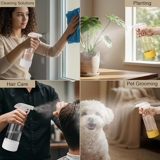 Glass Spray Bottles with Silicone Sleeve 16.9oz 2 Pack Empty Spray Bottle - Image 7