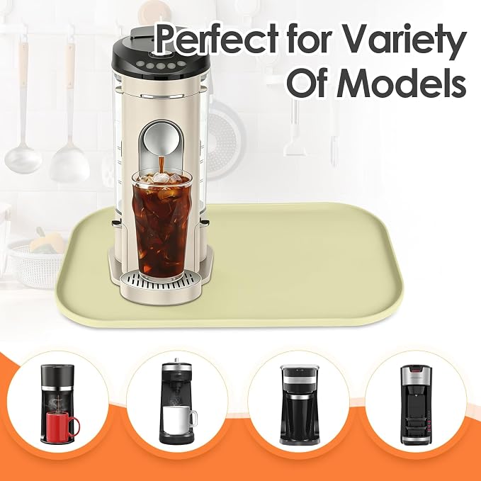 Silicone Coffee Maker Mat with Lip, 17.4'' x 10.6'' Heavy Duty Coffee Maker Mat - Image 5
